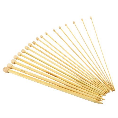 CONCEPT4U BAMBOO / WOODEN KNITTING NEEDLES 6 PAIRS (12 KNITTING NEEDLES) 3MM 4MM 5MM 6MM 7MM  ~  8MM. KSE0014